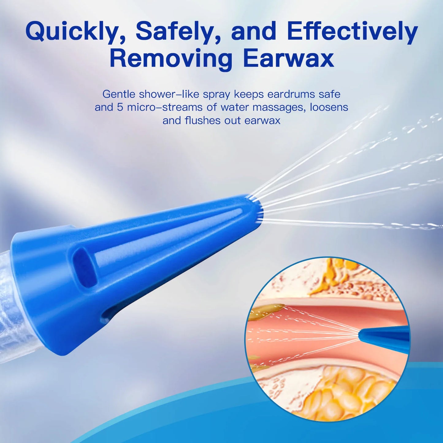 Ear Wax Removal Manual Ear Irrigation Flushing System Ear Cleaning Washer Kit Safe and Effective Cleaner Tool for Adults Kids