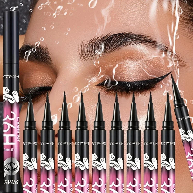 5pcs Waterproof Black Eyeliner Pencils-Smudge-Proof, Long-Lasting &Beginner-Friendly Eye Makeup