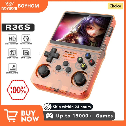 Open Source R36S 15.000 Games  Retro Handheld Video Game Console Linux System 3.5 Inch IPS Screen Portable Pocket Video Player 64GB 128G Games Electronics Accessories Supplies Video Games Devices Products