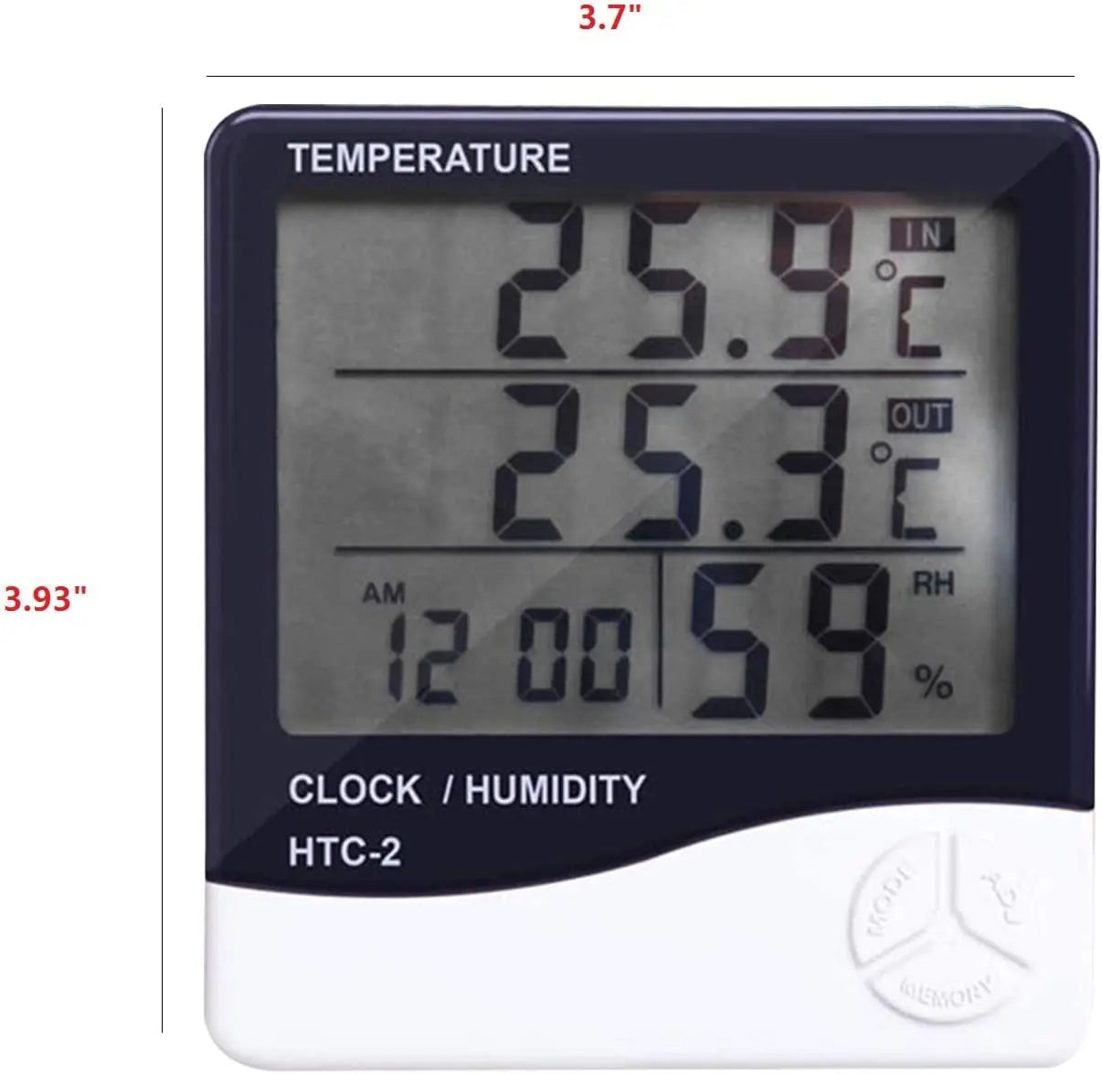 LCD Digital Temperature Humidity Meter HTC-2/HTC-1 Home Indoor Outdoor Garden Hygrometer Thermometer Weather Station with Clock Household Home Supplies
