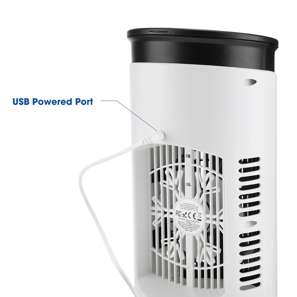 NEW Arrivals Evaporative USB Air Cooler, Portable Mini Air Conditioner Fan with Humidifying & Timer Function, Desktop Cooling Fan for Home Office Cooling Supplies