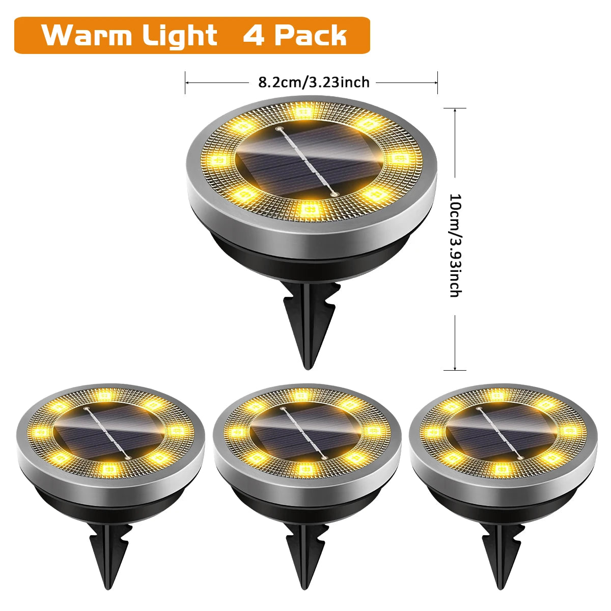 NEW Arrivals 4/8PCS Set Solar Ground Lights IP65 Waterproof Solar Lights Outdoor Solar Garden Lights In-Ground Landscape Lights for Yard Lawn Patio Deck Home Garden Lighting Accessories