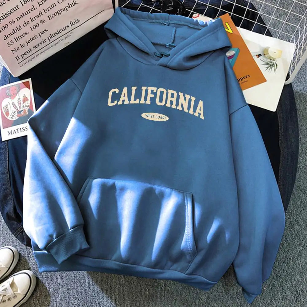 NEW Arrivals S-2XL 12 Colors California West Coast Design Women Hoody Hip Hop All-Match Streetwear Pocket Crewneck Clothes Fleece Comfortable Female Girls Casual Clothing Supplies