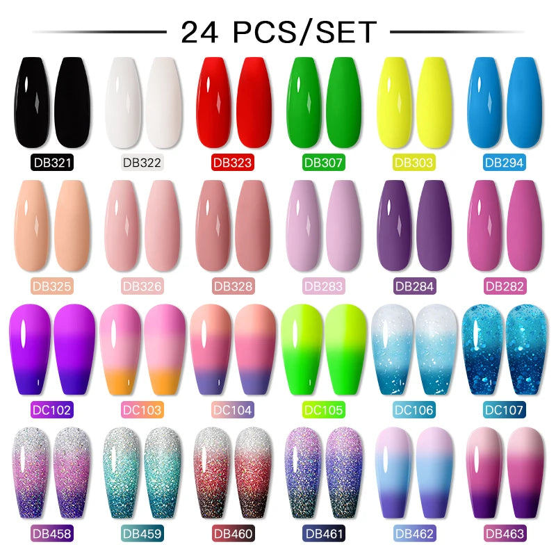 NEW Arrivals 24/40.120PCS Set Colors Gel Nail Polish Set Semi Permanent Hybrid Gel Varnish Set Base Top Coat Soak Off UV LED Nail Gel Kits Manicure Pedicure Accessories Nail Care Tools Sets Cosmetic Supplies