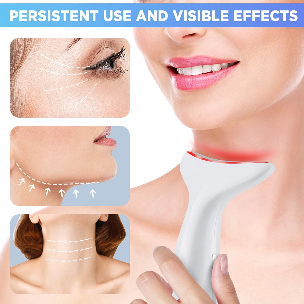 EMS Facial Lifting Device Neck Face Eye Massager Face Slimming Beauty Skin Phototherapy Machine Anti Aging Reduce Double Chin