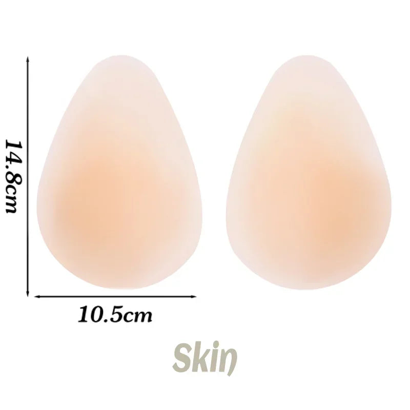 2 Pairs Set No Glue Sticky Nipple Cover Plunge Droplet Invisible Bra Ultra Thin Seamless Silicone Stickers Lifting Breast Pasties Pads Ladies Underwear Accessory Sets