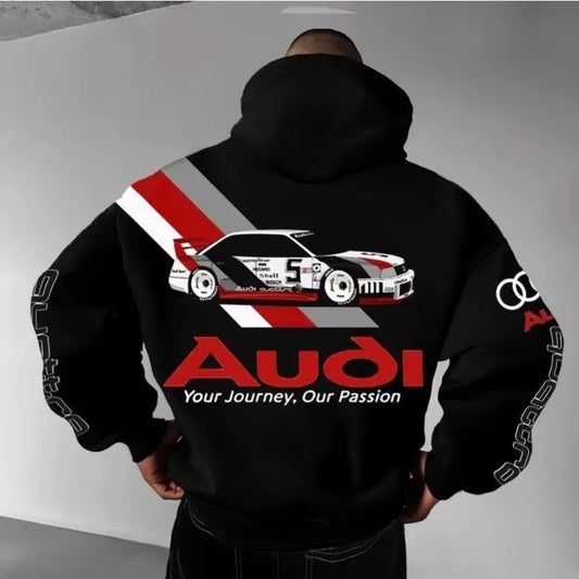 S-4XL UK Plus Size 3 Types AUDI Men's and Women's Fashion Autumn/Winter Men's Cotton Hoodie Car Enthusiast Sport Casual Hoodie Jackets Sports Apparel Supplies
