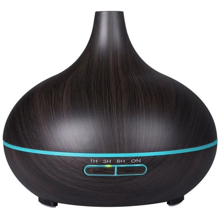 NEW Clear/Dark Wood Color Aroma Remote Control Diffuser And Humidifier 150/550ML Home Living Room Bedroom Office Humidifier + 6 Essential Oil Bottles Aromatherapy USB Charging Diffuser