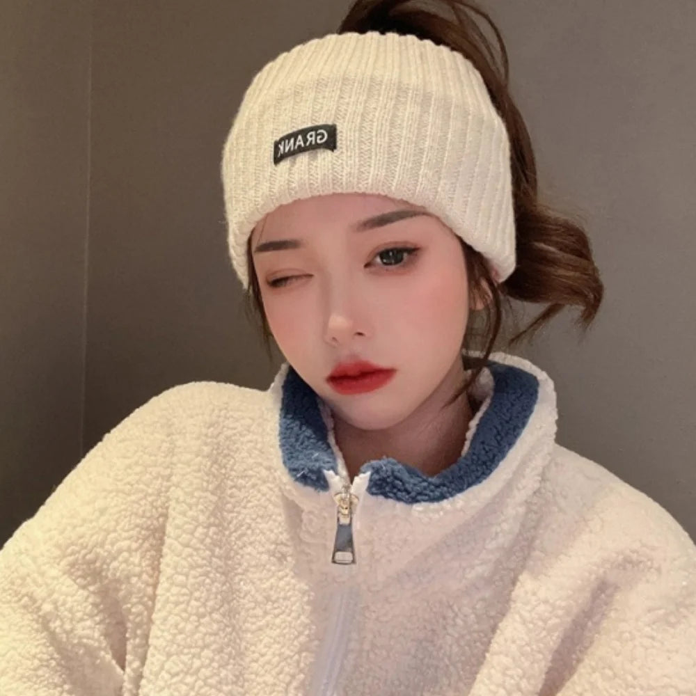 NEW Arrivals Women Winter Wide Headband Solid Color Knitted Warm Headwrap for Girls Punk Elastic Headwear Sports Bands Hair Accessories Female Girls Fashion Apparel Supplies