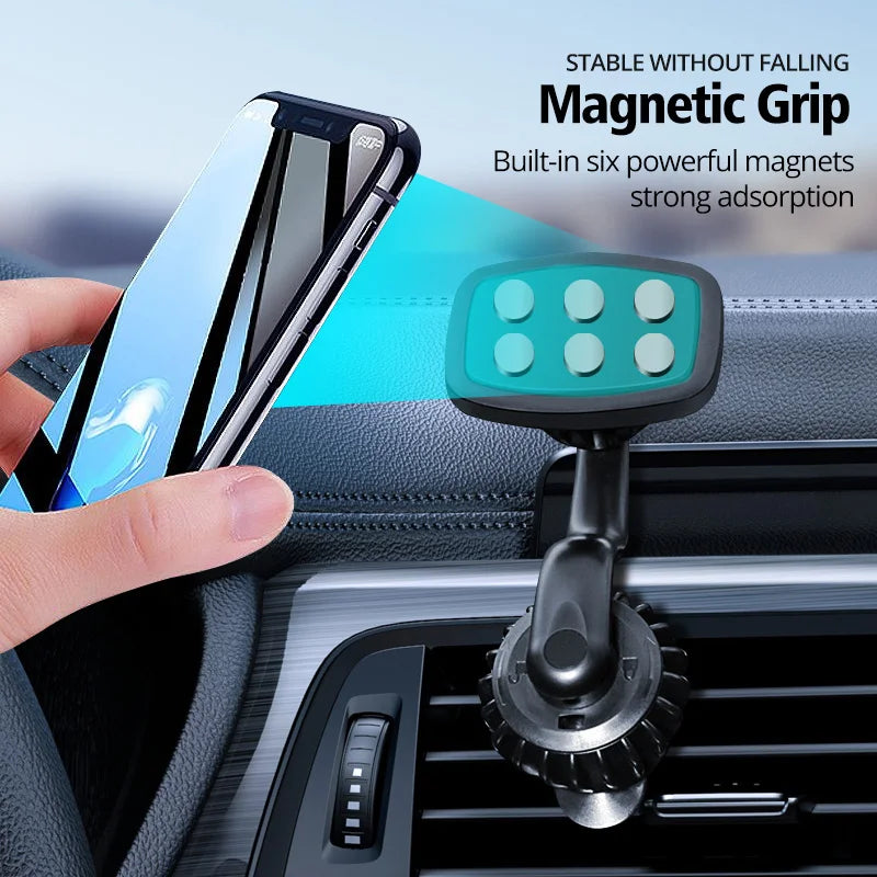 Car Bracket Car Phone Holder With Multifunctional 360 Degree Rotating Air Outlet Magnetic Buckle Type Car Phone Holders Stands