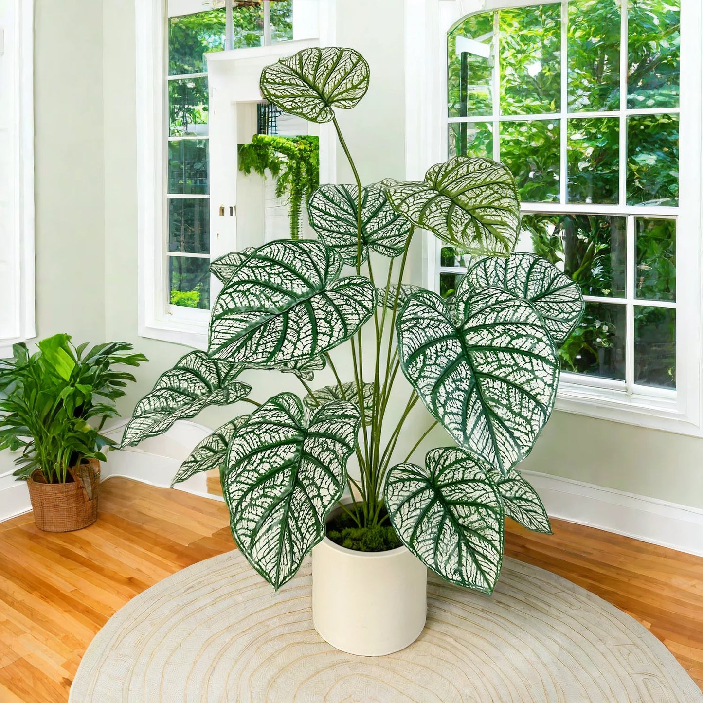 65/100cm Monstera Plant Plastic Leaf Small fake plant Potted Ornamental indoor Artificial Plant for Home Decor Office