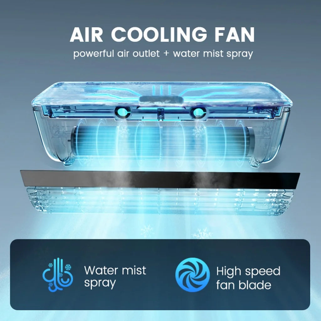 Black/White Color  E868 Wall-Mounted Air Cooling Fan 20W Power Quick Cooling Easy To Install Leafless Home Bedroom Living Room Kitchen Office Hotels Air Conditioning Fan with Remote Control.