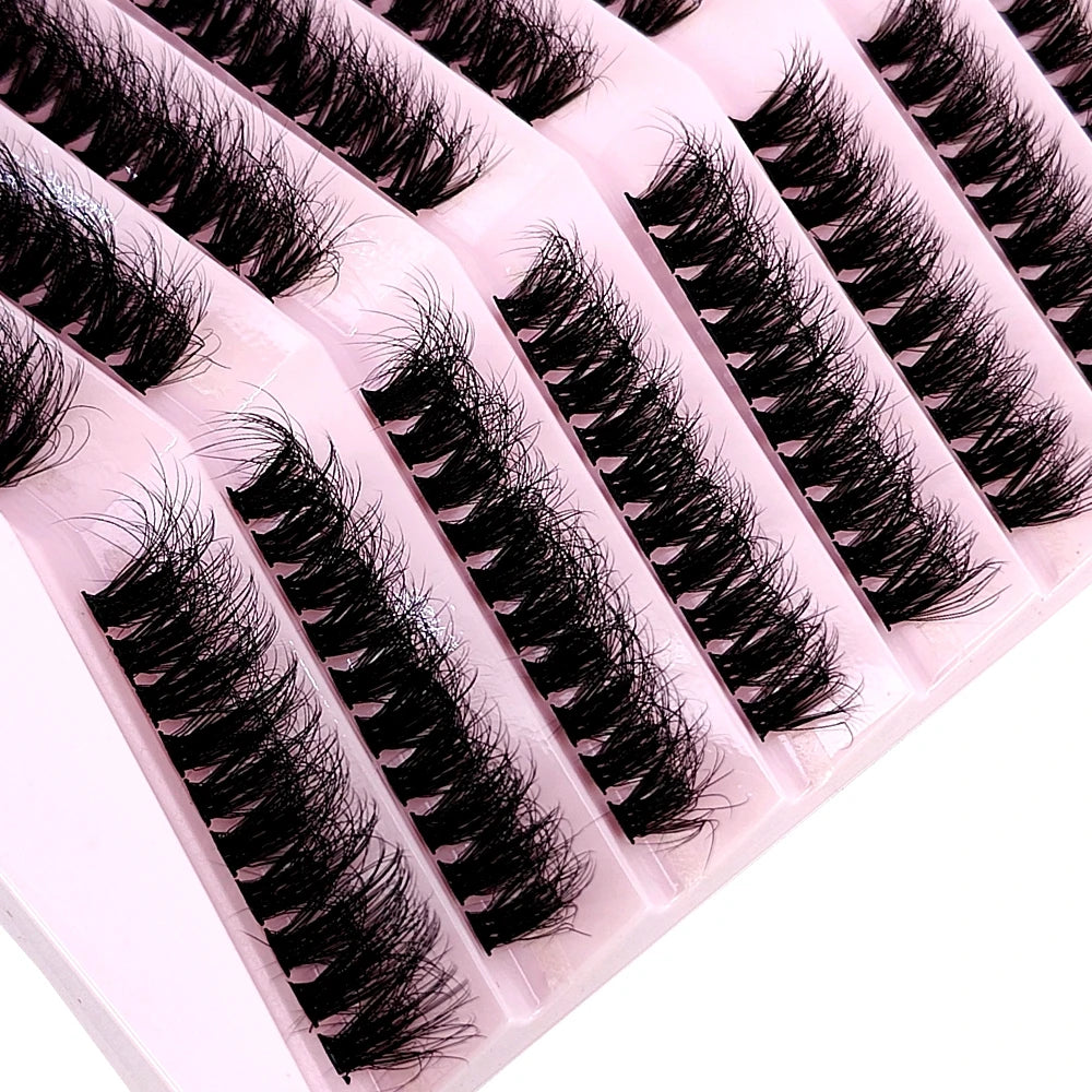 Individual Eyelash Clusters Russia Volume Mink Eyelash Extension Segmented False Lashes 8D fluffy Thick Bundle Makeup Cilias