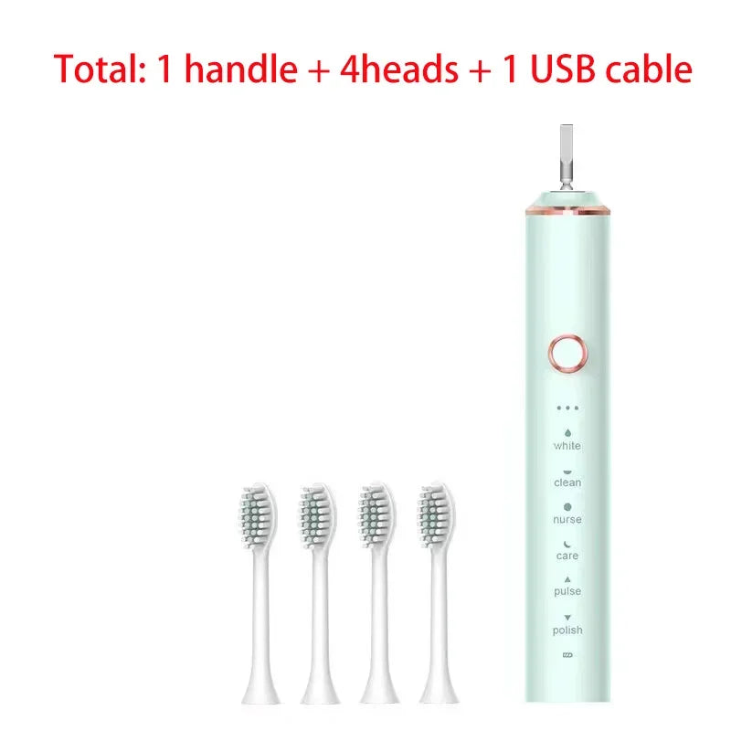 USB Fast Charging Sonic Electric Toothbrush + 8 Head + Box with Smart Timer Rechargeable Adult Toothbrush Set Includes Replacement Heads Women Men Oral Hygiene Supplies