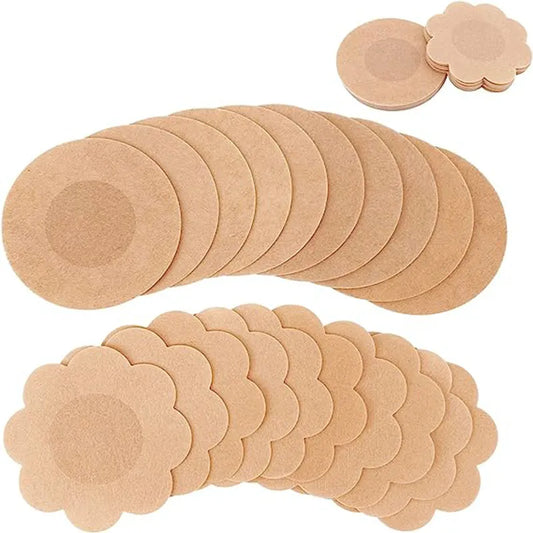 100Pcs Nipple Sticker Disposable Invisible Chest Sticker Non-woven Bra Breast Patch Bra-less Pasties Pad Nipple Cover Stickers