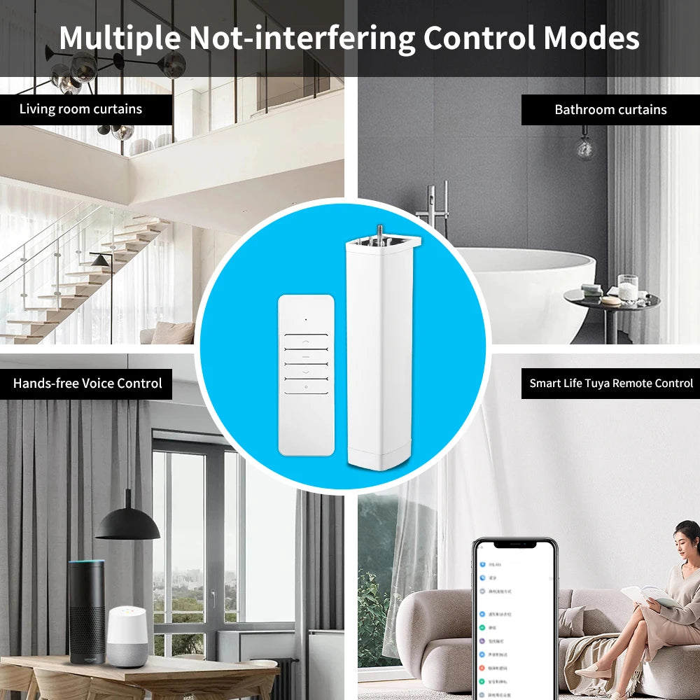 Generation 3 Shorter TUYA life WiFi/ZIGBEE Smart Electric Curtain Motor Intelligent Support Voice Control Alexa Google Assistant