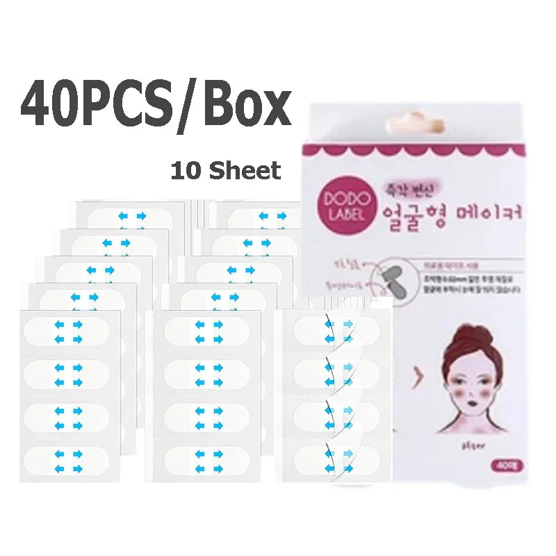 120PCS Set Sheets V Lift Face Sticker Invisible Makeup Adhesive Lift Face Tape Slim Patch Breathable Sticker Lifting Tighten Chin Women Cosmetic Supplies