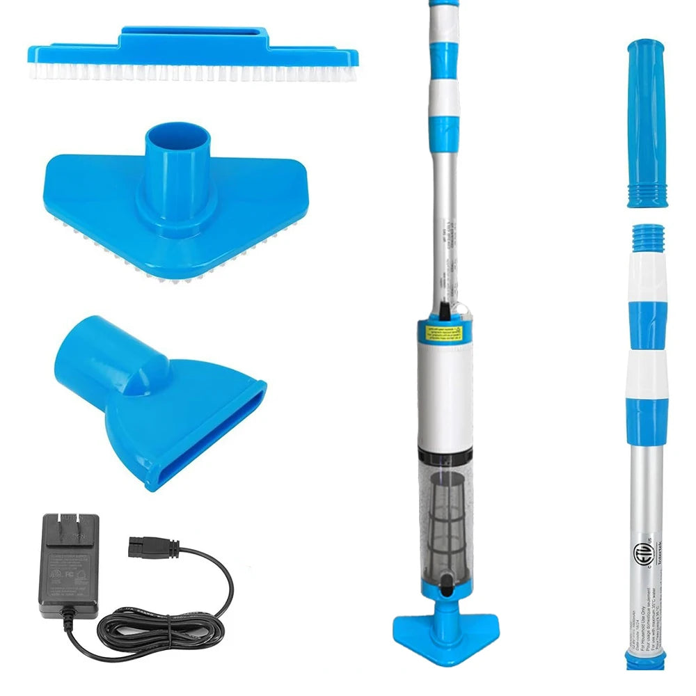 NEW 3 in 1 Set Professional Cordless Rechargeable Water Pool Vacuum Cleaner Handheld Pool Cleaner Suitable For Spa Center Bathtub Sand Debris Home Cleaning Supplies