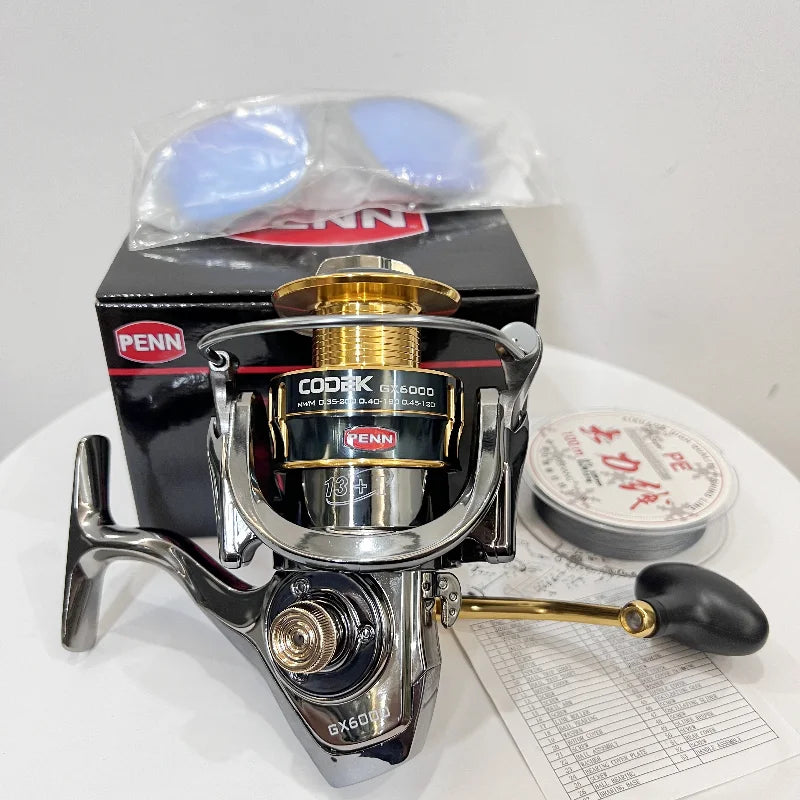 Professional  Fishing Spinning Reel 13+1BB Bearings Zero Backlash 7000 Series Aluminum Alloy Precision Carved Spool Full Metal Folding Handle