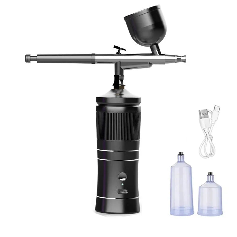 Full Set Rechargeable Wireless Airbrush Compressor Kit Air Brush Paint Sprayer Gun Water Oxygen Deep Hydrating Machine for Nail Art Tattoo Makeup Cosmetic Sets