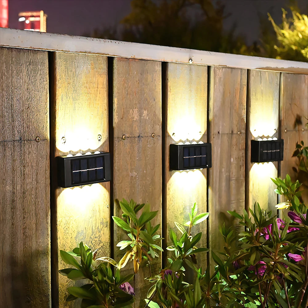 4/6/8/10 LED Solar Wall Lamp Outdoor Waterproof Solar Powered Light UP and Down Illuminate Home Garden Porch Yard Decoration