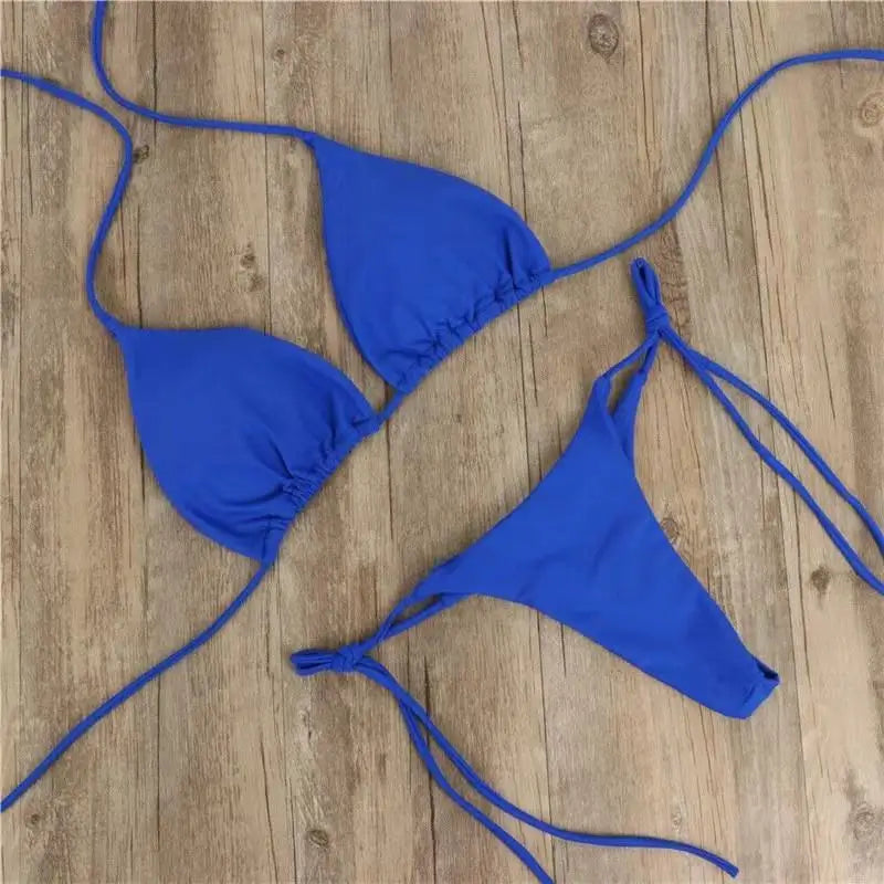 NEW 2PCS Set S-XL 6 Colors Summer Sexy Swimsuit Women Sexy Bikini Set Push-Up Padded Bra Thong Swimwear Beachwear Bathing Suit Female Sexy Swimsuits