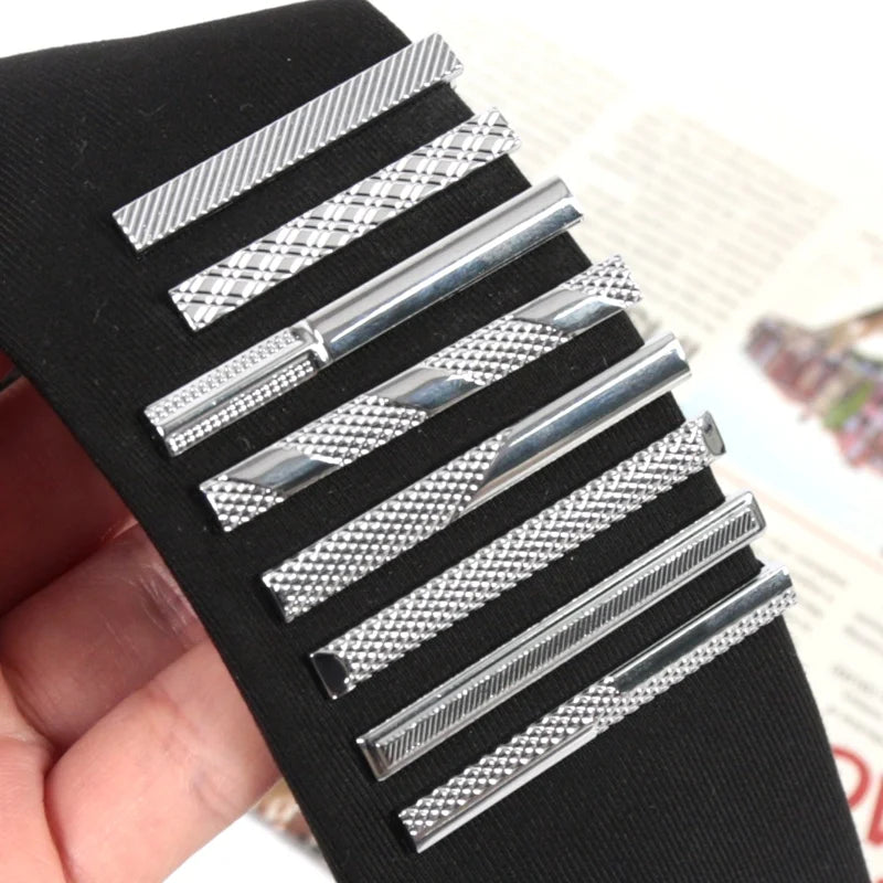 Classics Metal Silver Color Tie Clip for Men Simple Bar Clasp Practical Necktie Clasp Clip Gentleman Tie Pin Male Apparel  Accessories