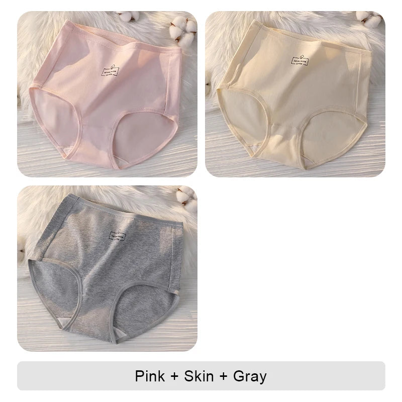 NEW Arrivals 3PCS Set Triangular Panties High Waist Sexy Underwear Briefs Underwear Woman Cotton Lingerie Buttocks Lifter Tummy Control Women Female Seamless Briefs