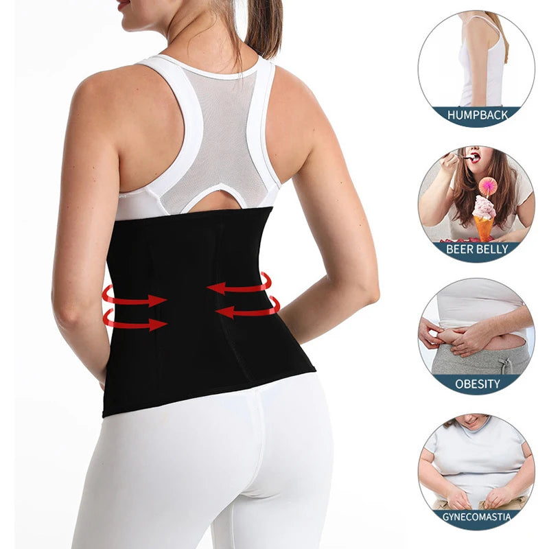 BurVogue Women Waist Trainer Trimmer Corset  Sweat Belly Band Sports Girdle Sauna Suit Waist Trimmer Sweat Bands for Stomach