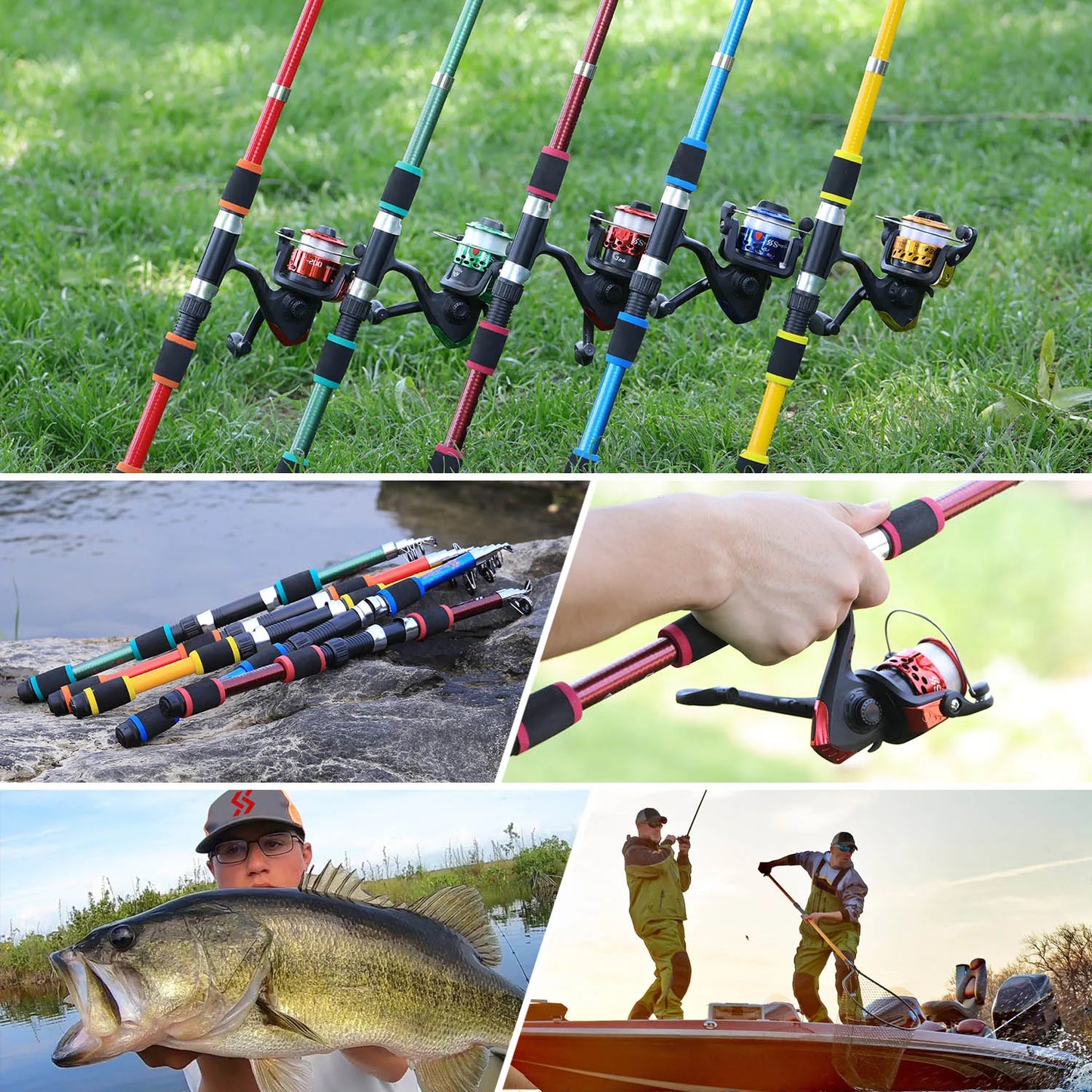Full Set 1.8M Spinning Fishing High Speed Rod and Reel Combo 5.2:1 Telescopic Rod with 3BB Fishing Reel Max Drag 5kg Full Fishing Kit Outdoor River Lake Rock Fishing Sets