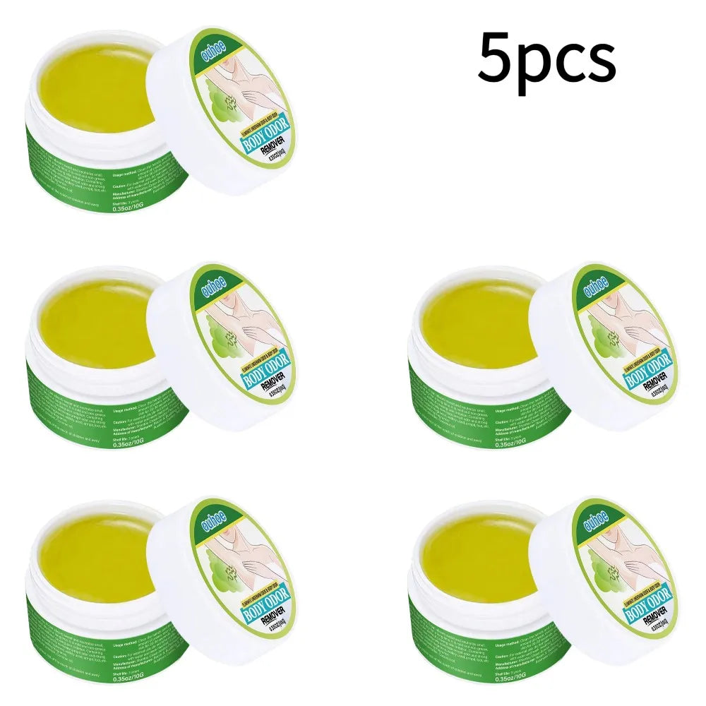 5 PCS Set Armpit Underarm Deodorant Cream Natural Refreshing Extract Plant  Summer Sweat Lasting Fragrance Body Skin Care Treatment 10g Women Men Personal Care Sets