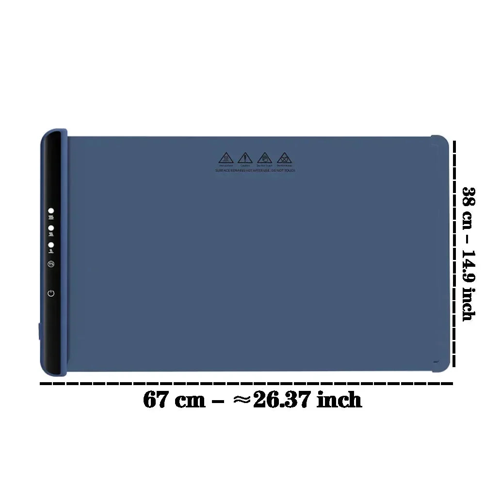 NEW Arrivals 43CM-67CM Electric Warming Tray Food Warmer EU Plug Mat Foldable Coffee Warming Pad for Food Portable Electric Warming Tray Silicone Warmer Plate Kitchen Accessories Home Supplies