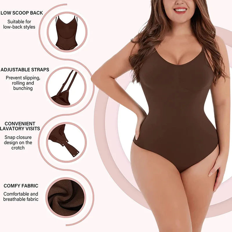 Backless Bodysuits String Open Crotch Shapewear Low Back Bodysuit Thong Shapewear Seamless Spandex Shapers Sexy