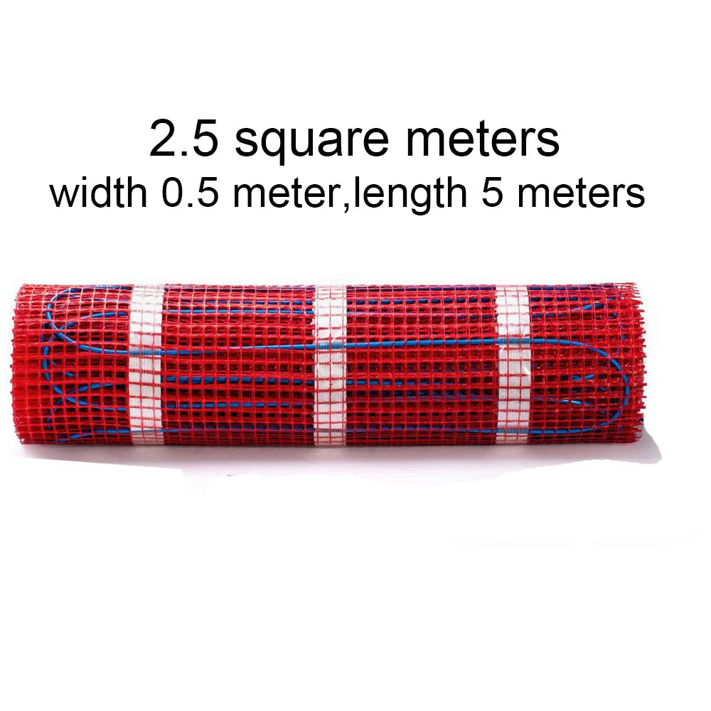 NEW Arrivals 230V 150W/M2 Electric Radiant Underfloor Dual Core Heating Fiberglass Mesh Mat Kit System For Tiles Ceramic Porcelain Stone Heating Home Winter Supplies