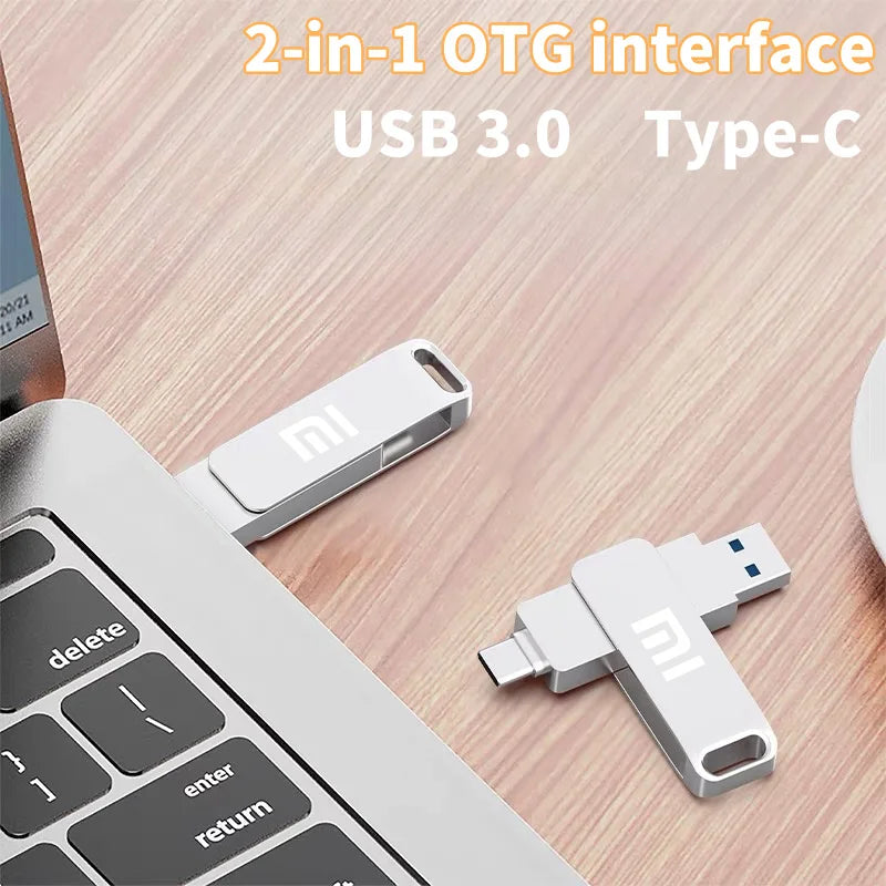 Xiaomi 16TB 3.0 USB Flash Drive Metal High-Speed Pen Drive 2TB 512GB Waterproof Type-C USB Pen Drive For Computer Storage Devices