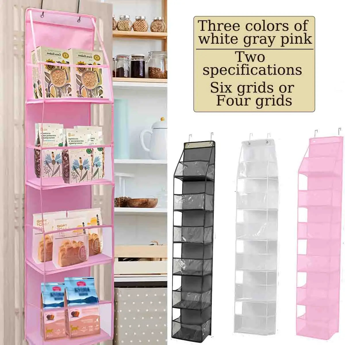 NEW Arrivals 2 PCS Set 4+6 Layers Storage Hanging Bag Door Mounted Storage Bag Wall Mounted Dormitory Non-Woven Fabric Visible Transparent Multi-Layer Storage Set