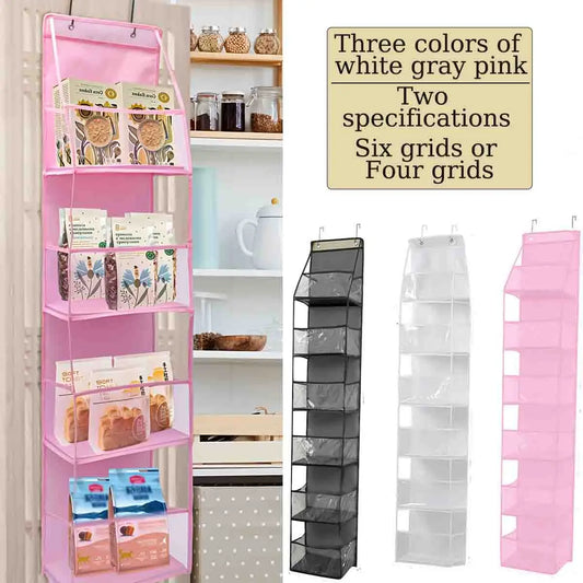 NEW Arrivals 2 PCS Set 4+6 Layers Storage Hanging Bag Door Mounted Storage Bag Wall Mounted Dormitory Non-Woven Fabric Visible Transparent Multi-Layer Storage Set