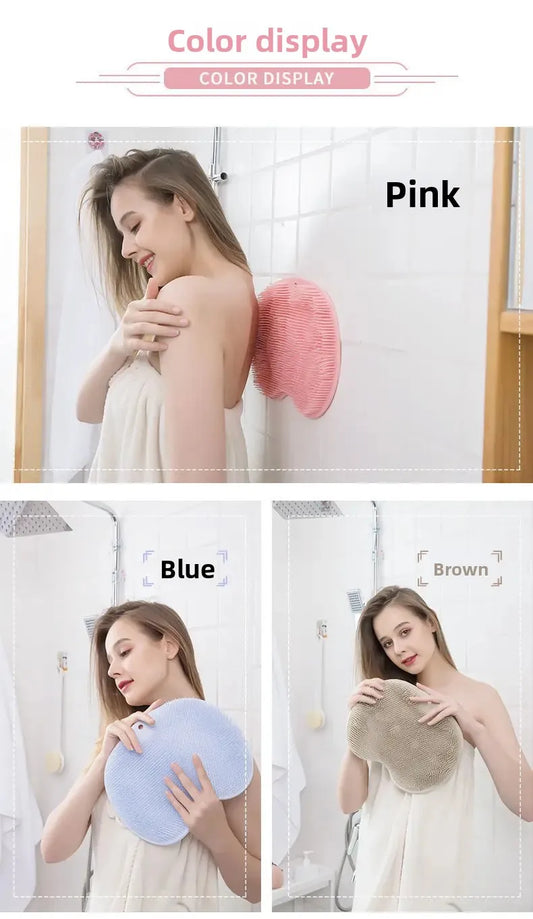 NEW Arrivals 5 Colors Lazy Person Back Scrubbing Bath Brush Silicone Massage Foot Cleaning Wall Mounted Back Rubbing Brush Bathroom Accessories