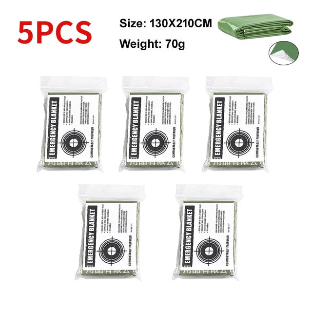 30 PCS Set 130*210cm Outdoor Emergency Gold-Sliver Survival Blanket 5-30pcWaterproof First Aid Rescue Curtain Foil Thermal Military Blanket