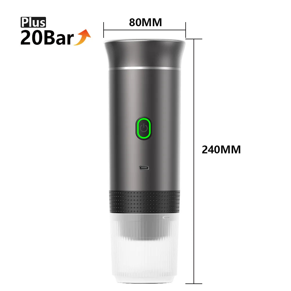 Wireless Electric Portable Espresso Coffee Machine for Car & Home Camping Beach Picnic Coffee Maker 3-in-1 Set Capsule Powder Travel Coffee Maker