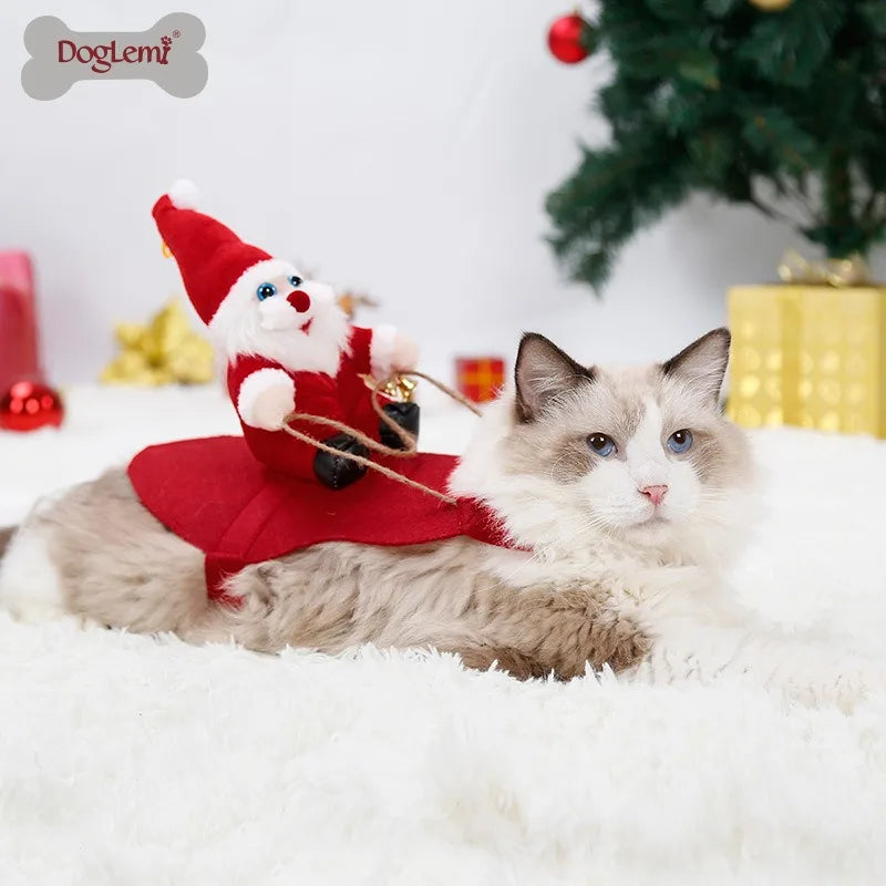 Santa Claus Costumes Christmas Pet Clothes Pet Party Dress Up Dogs Cats Costumes for Small Medium Large Dogs Cats