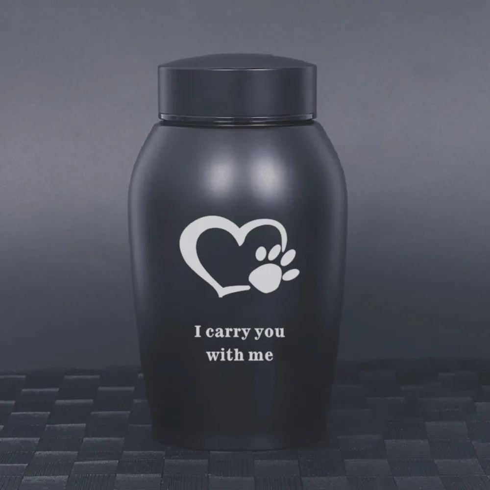 20 Styles Pets Last Farewell Columbarium Stainless Steel Pet Ashes Urn Black Moisture-Proof Memorial Pet Urn Portable Pet Cremation Urn For Small Animals