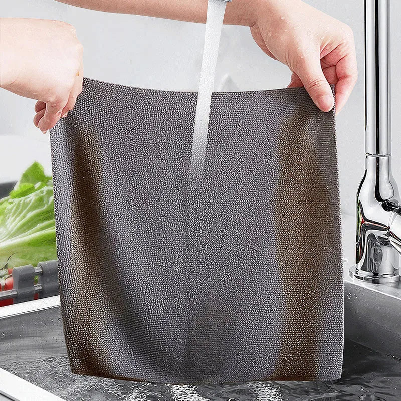 NEW Arrivals 20PCS/Rolls 25x25CM 8 Colors Reusable Cleaning Wipe Household Kitchen Cloth Microfiber Towel Rolls Dish Rags Wash Paper Towel Replacement Car Home Office Cleaning Tools