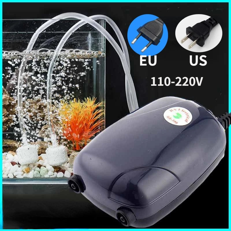 NEW Set Aquarium Air Pump Fish Tank Mini Compressor with Accessories Kit Single Double Outlet with Check Valve Tube Aquatic Accessories 220V 3W 5W
