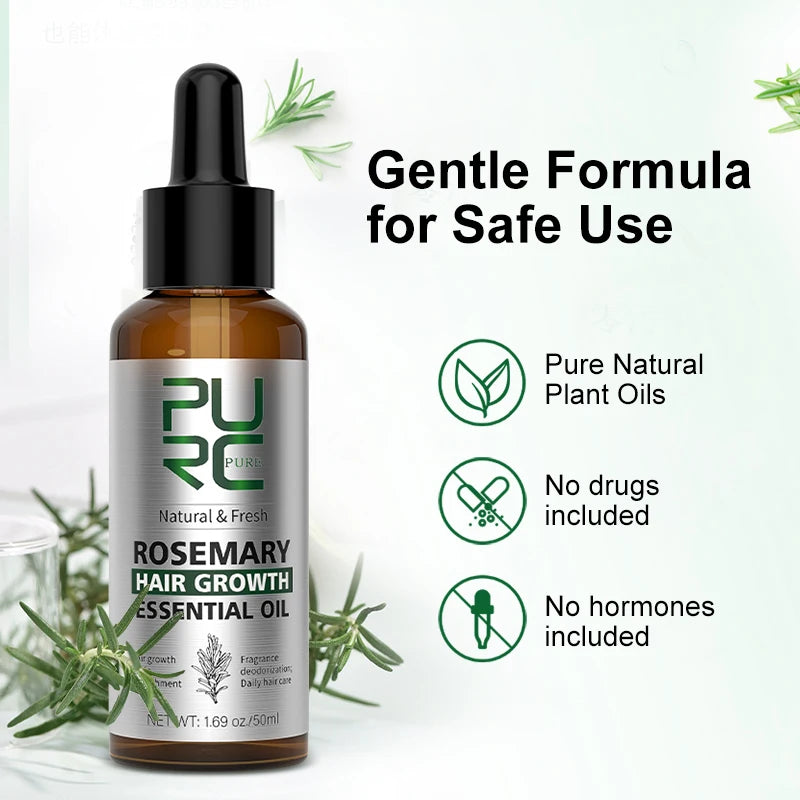 Rosemary Natural Ginger Oil Hair Growth Products for Man Women Ginger Anti Hair Loss Fast Regrowth Thicken Oils Scalp Treatment Hair Care