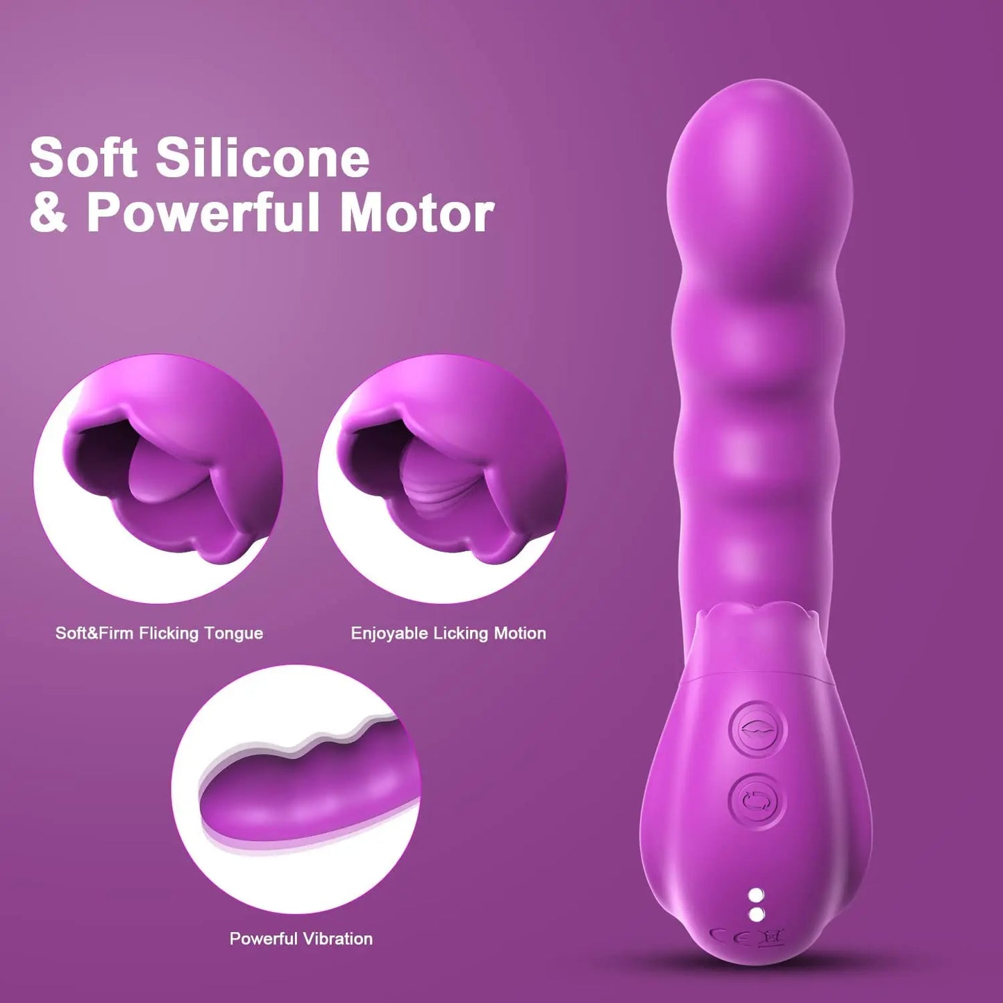 HESEKS 3in1 Clitoral Licking Rotating G Spot Vibrator Clit Tongue Dildo Vaginal Vibrating Stimulator Adult Sex Toys for Women