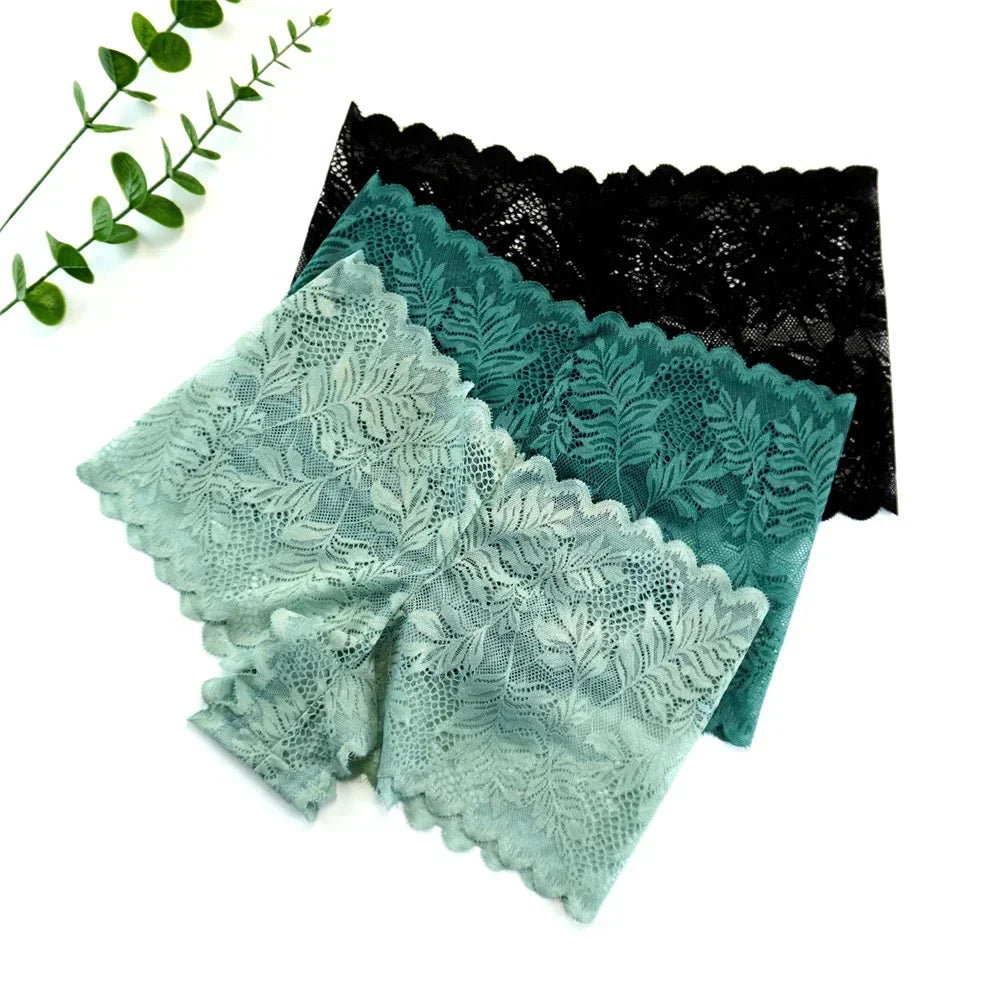 NEW Arrivals S-XL 3pcs Sexy Women Boyshorts Panties Plus Size Full Lace Boxer Seamless Mid Waist Transparent Mesh Shorts Female Underpants
