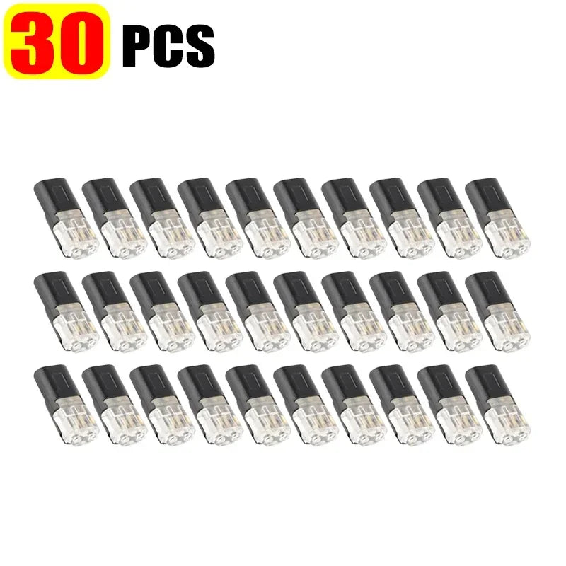 200 PCS Set Double Wire Plug-in Connectors with Locking Buckle Car Home Office Computer Wire 2 Way Terminal Block Waterproof Quick Connector Cable Clamps Snap Electrical Accessory Sets