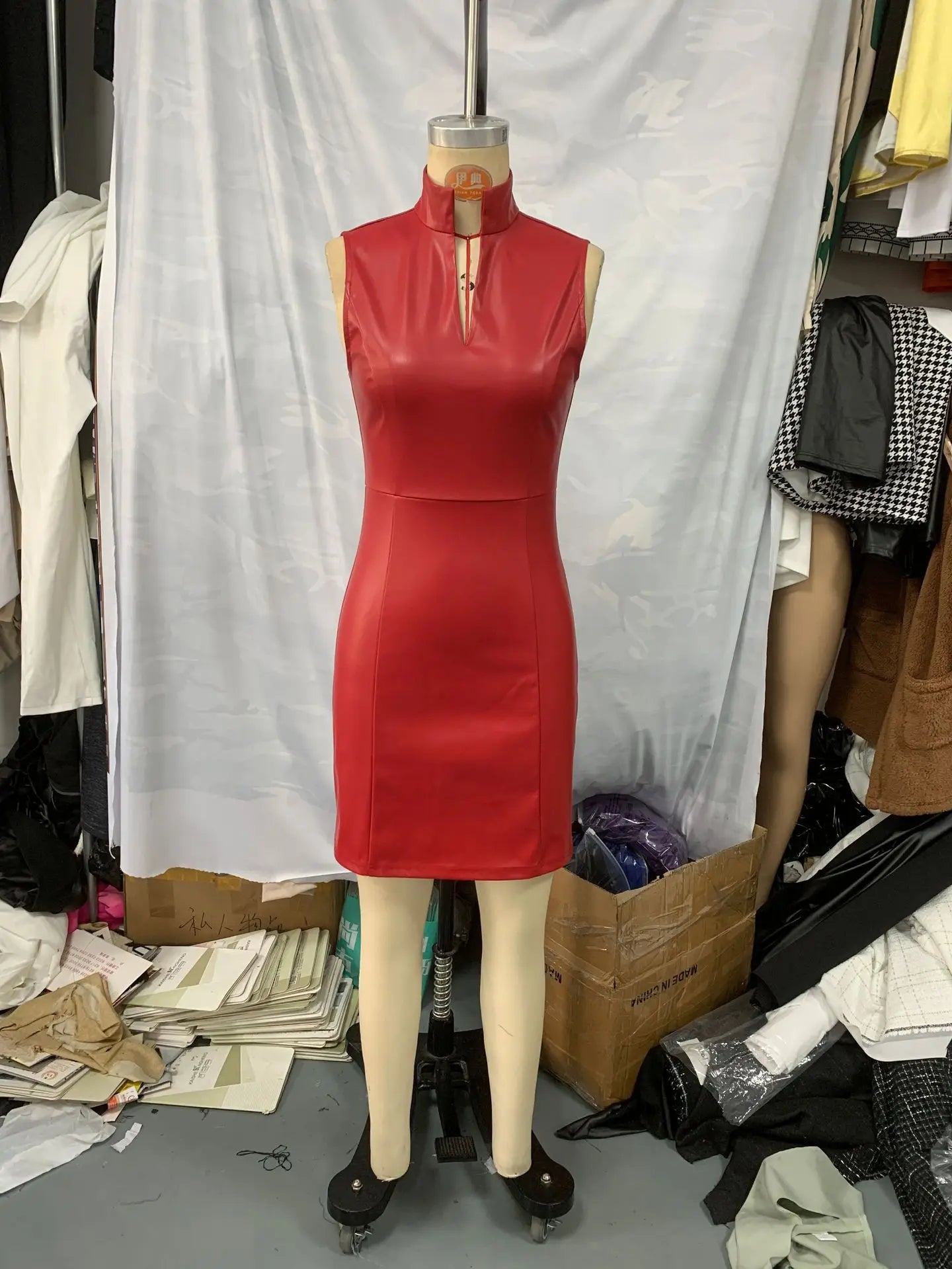 S-2XL Plus Size Women Dress Short Dresses Sexy Y2k Streetwear Sleeveless Sheath Wrap Hip Elegant Splice Evening Party Night Clubwear Office Lady Work Slim Fit Mini Gown