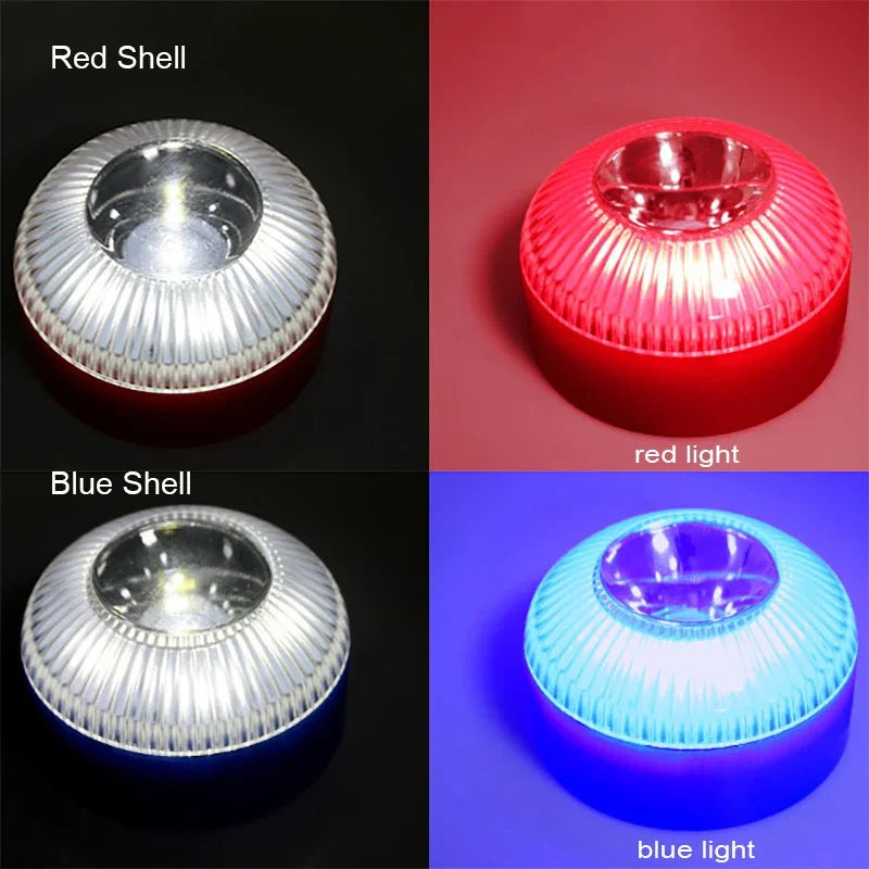 4 PCS Set Newest Portable Emergency Light Car Emergency Beacon Light Orange/Blue/Red Magnetic Induction Strobe Light Waterproof Flashlight Car Safety Accessories